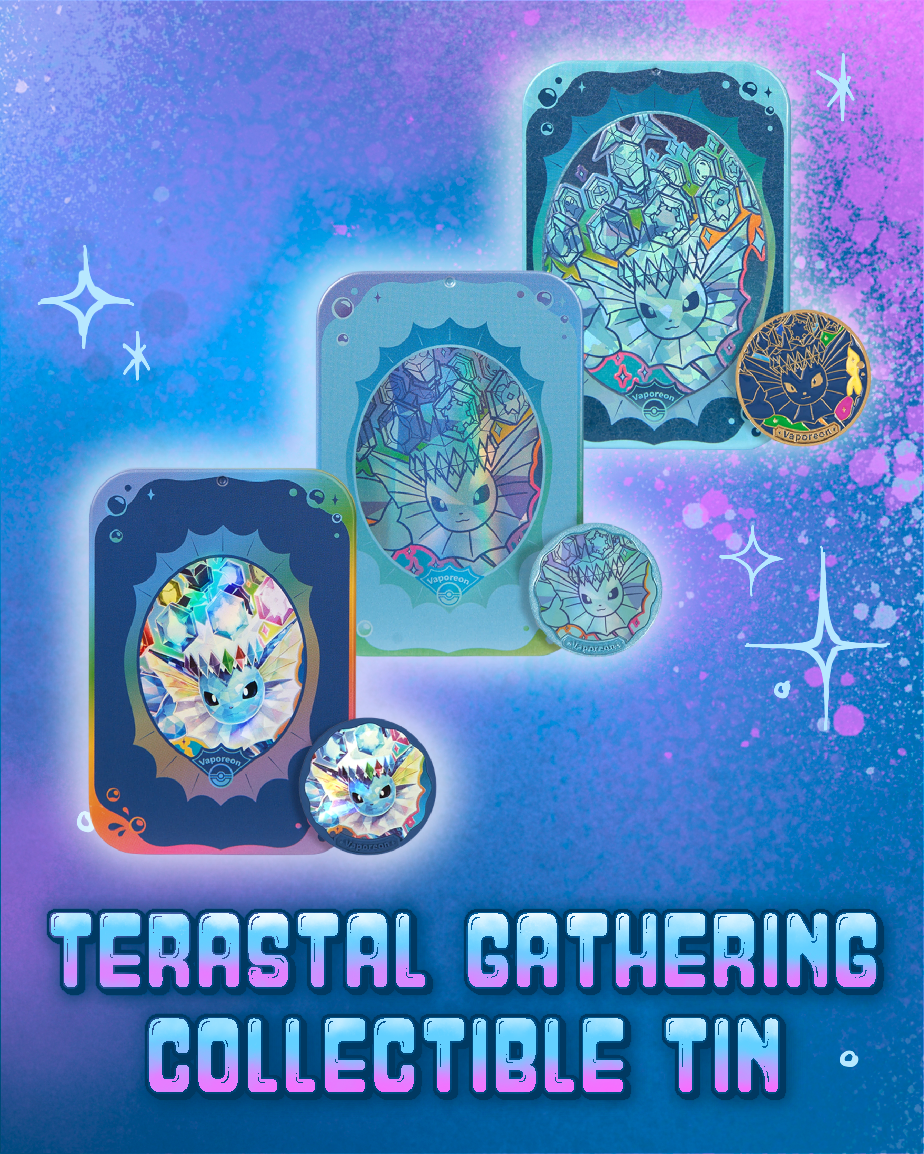 Pokemon: Terastal Gathering Collectible Tin - Vaporeon